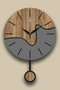 Wallity Reloj de Pared Decorativo Nogal y Gris